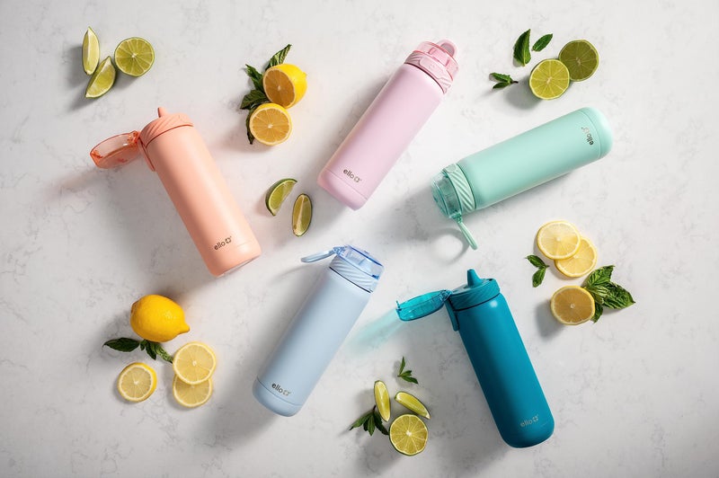 Ello Cooper 22oz Stainless Steel Water Bottle with Straw and Carry Handle, Double Walled and Vacuum Insulated Metal, Leak Proof Locking Lid with Soft Silicone Spout, Reusable, BPA Free, Antigua - Image 2